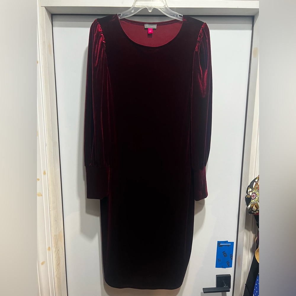 Vince Camuto Velvet Burgundy Dress Size L